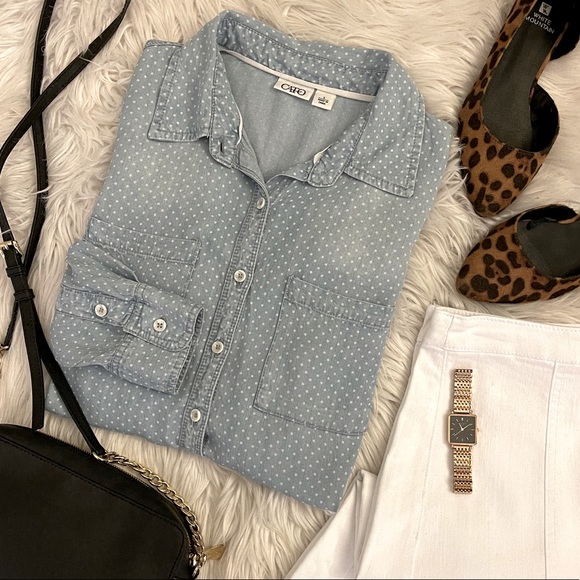 Cato Tops - Cato | polka dot | chambray | blouse